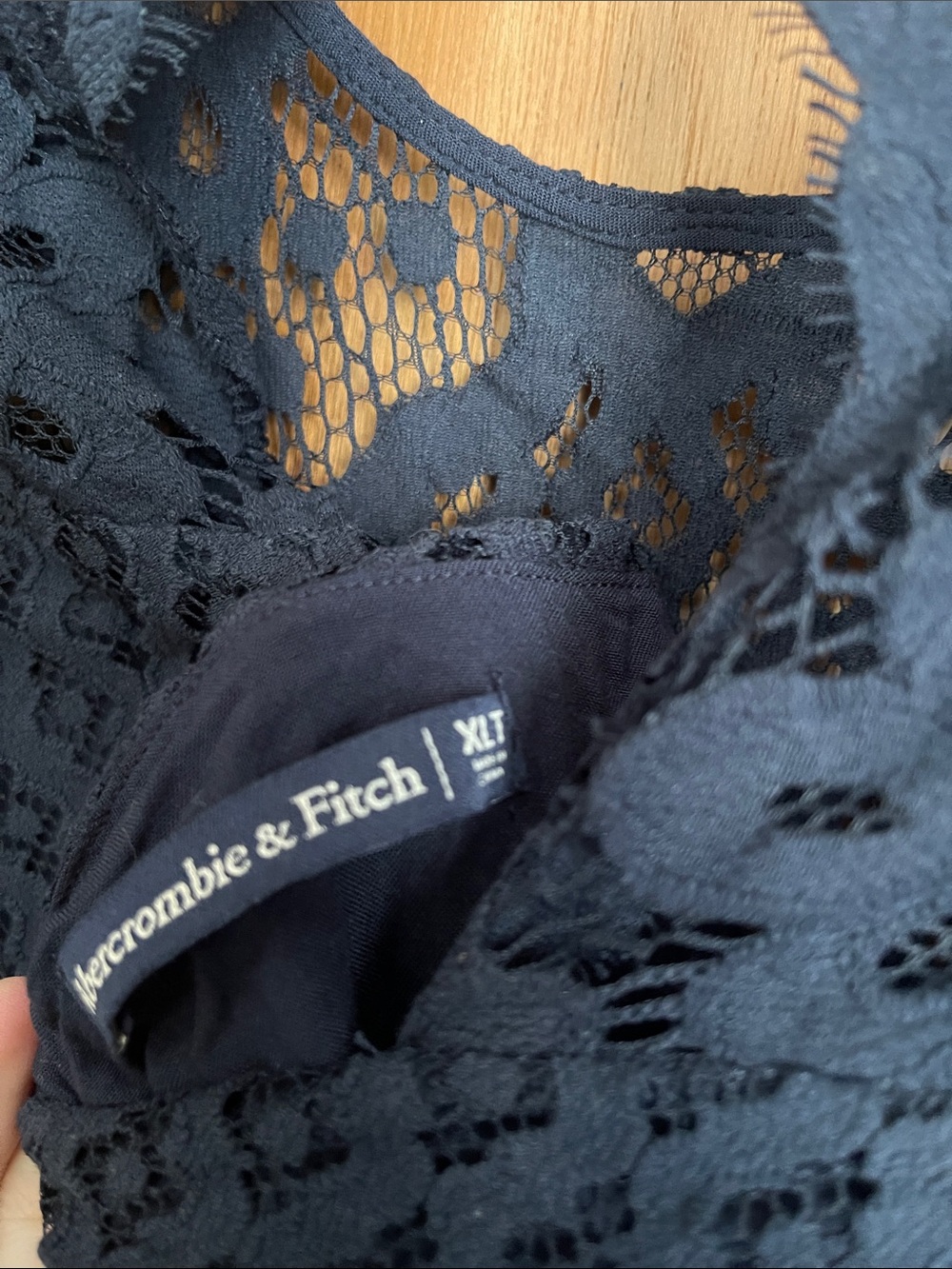 Abercrombie & Fitch Navy Blue Lace Mini Dress - Picture 3 of 3